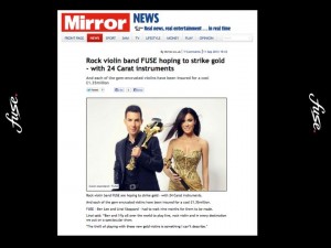 linzi stoppard gold plated violins fuse electric violinists daily mirror FUSE duo