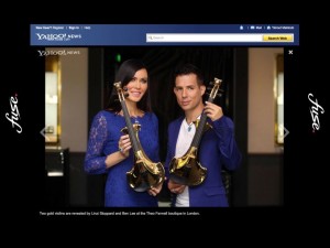 linzi stoppard gold plated violins fuse electric violinists gold violins Yahoo FUSE duo Maktoob 