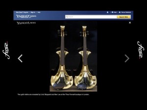 linzi stoppard gold plated violins fuse electric violinists gold violins Yahoo FUSE duo Maktoob