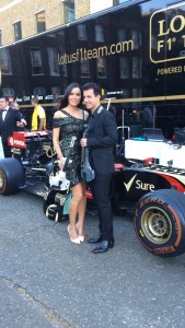Electric Violinists Linzi Stoppard and Ben Lee Rocking Out With TheLotus F1 Team