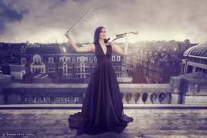 fuse violin band linzi stoppard roof top fashion photo shoot